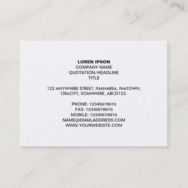Carte De Visite Texte simple 05 - Blanc (Devant)