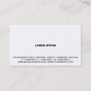 Carte De Visite Texte simple 08 - Blanc