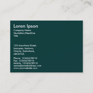 Carte De Visite Texte simple - Vert foncé 003333