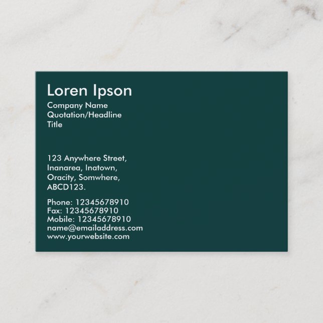 Carte De Visite Texte simple - Vert foncé 003333 (Devant)