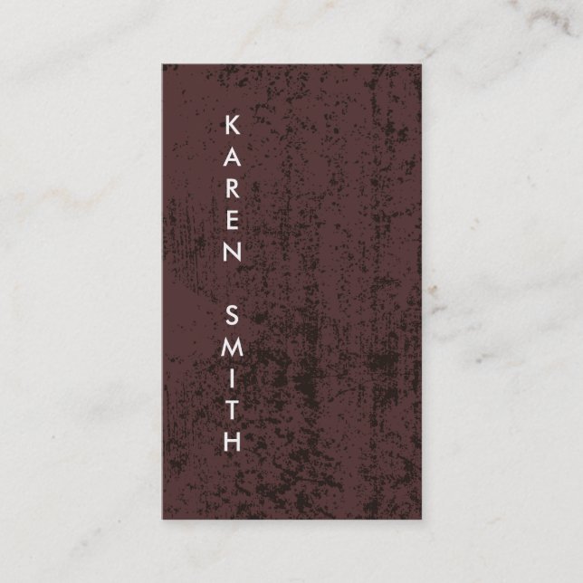 Carte De Visite Texte vertical Style moderne Grunge (Devant)