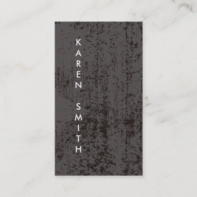 Carte De Visite Texte vertical Style moderne Grunge (Devant)