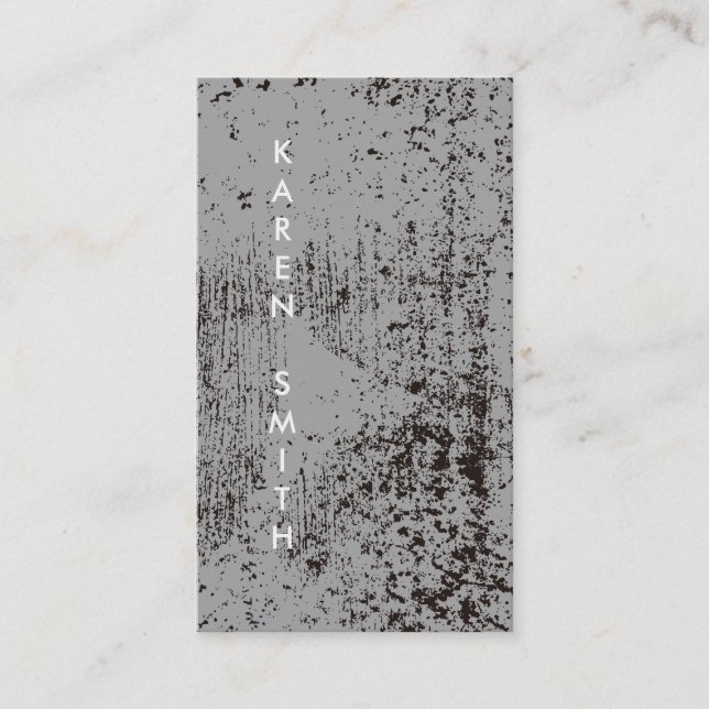 Carte De Visite Texte vertical Style moderne Grunge (Devant)