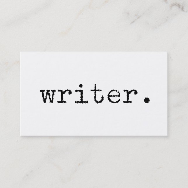 Carte De Visite Texte vintage noir et blanc de machine à écrire (Devant)