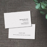 Carte De Visite Textes minimalistes élégants Avocat blanc à la loi<br><div class="desc">Modèle de carte de visite simple et élégant pour consultant,  avocat en droit. Parfait pour tous ceux qui aiment le design minimaliste et unique.</div>