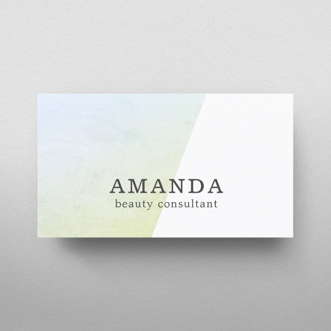 Carte De Visite Texture blanche minimale consultant en beauté bleu (Créateur téléchargé)