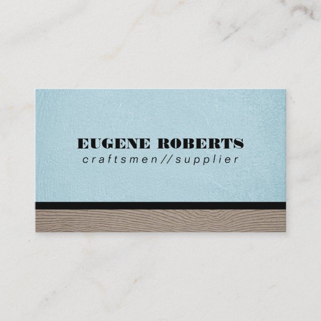 Carte De Visite Texture Bleu | Bois (Devant)