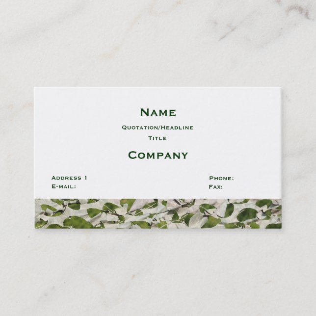 Carte de visite texture camouflage militaire (Devant)