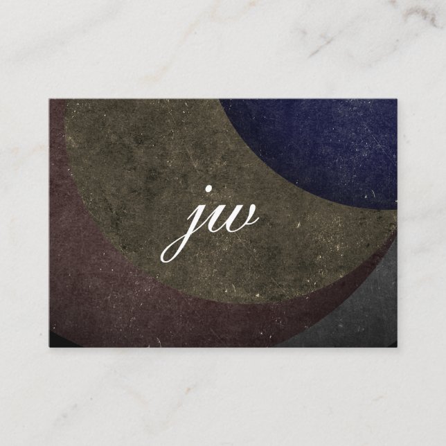 Carte De Visite Texture de bloc de couleur sophistiquée avec monog (Devant)