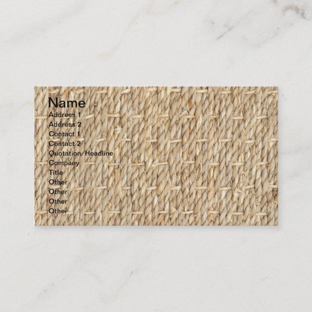 Carte De Visite Texture de Burlap (Devant)