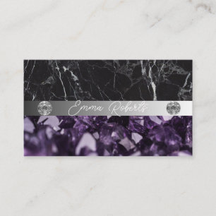 Carte De Visite Texture de bus en cristal de quartz améthyste pour