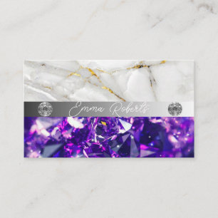 Carte De Visite Texture de cristal de quartz améthyste minéral C