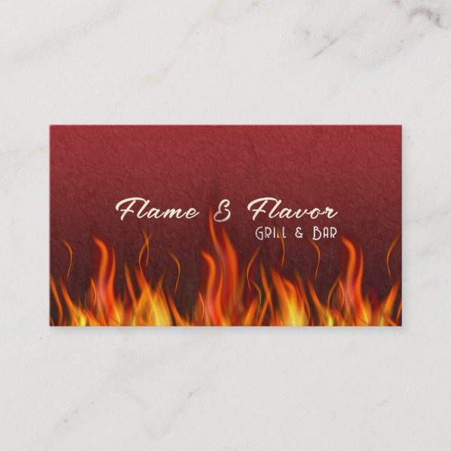 Carte De Visite Texture de lave ardente et flammes (Devant)