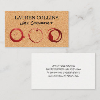 Carte De Visite Texture de liège | Tailles Verre Vin