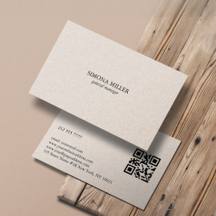 Carte De Visite Texture de lin naturel