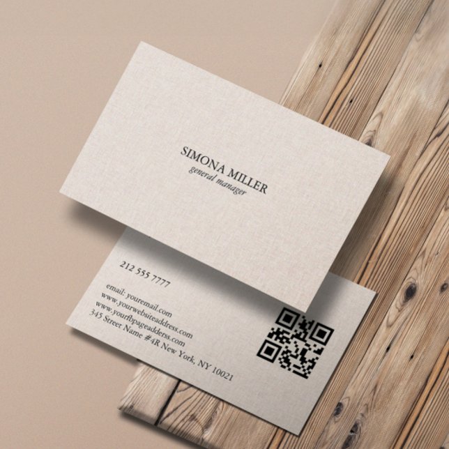 Carte De Visite Texture de lin naturel (Créateur téléchargé)