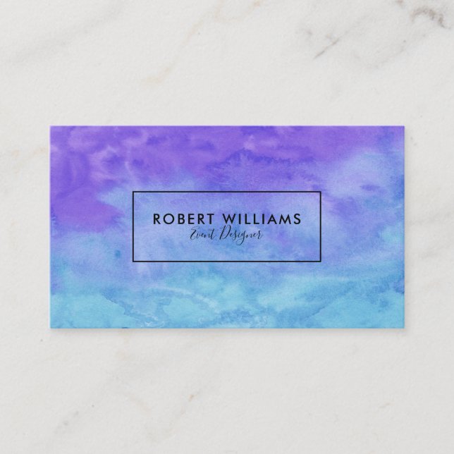 Carte De Visite Texture de papier à aquarelles fluides violettes e (Devant)