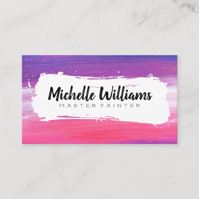 Carte De Visite Texture de peinture | Brise-brousse artistique (Devant)