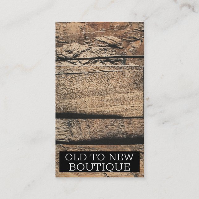 Carte De Visite Texture de planche en bois rustique marron vieux (Devant)