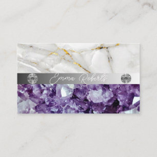 Carte De Visite Texture de quartz cristal améthyste violet minéral