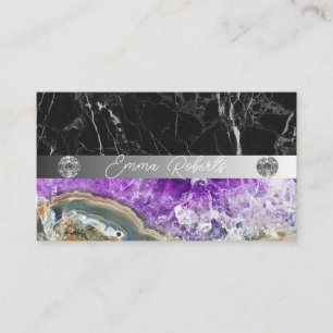 Carte De Visite Texture de quartz cristal d'améthyste violet minér