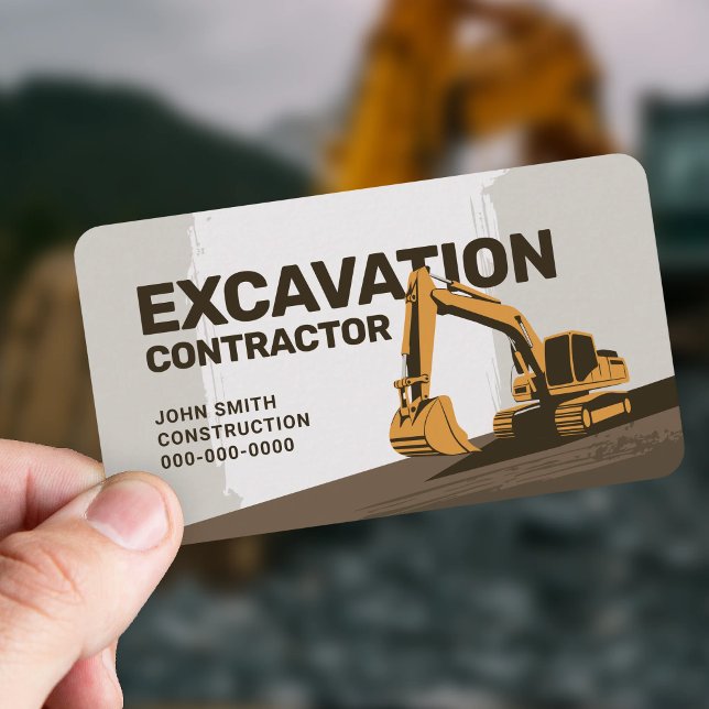 Carte De Visite Texture de terre - Entrepreneur en excavation (Dirt Texture - Excavation Contractor Business Card)