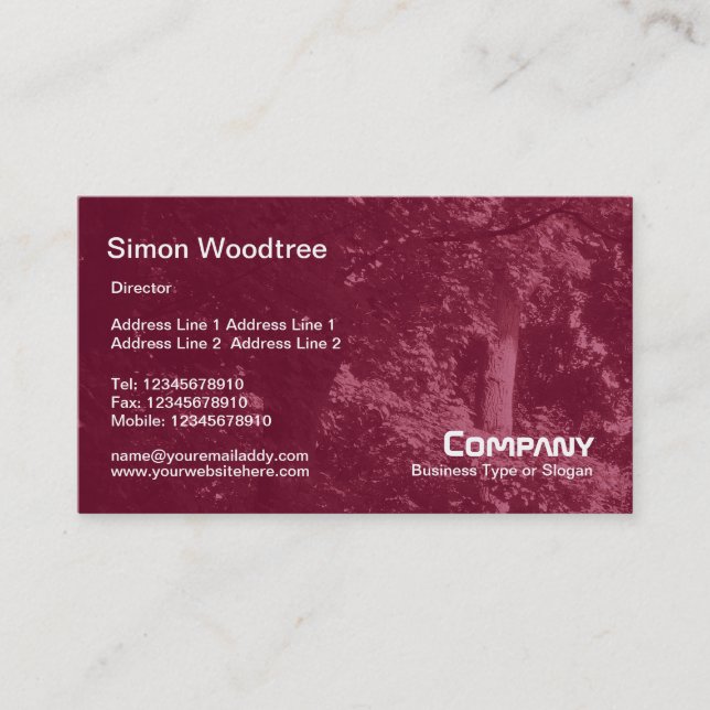 Carte De Visite Texture des arbres - Maroon de Crimson (Devant)
