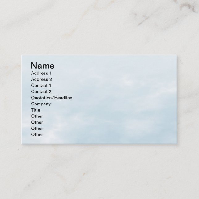 Carte De Visite Texture du ciel - bleu (Devant)