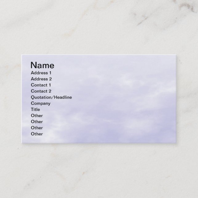 Carte De Visite Texture du ciel - bleu violet (Devant)