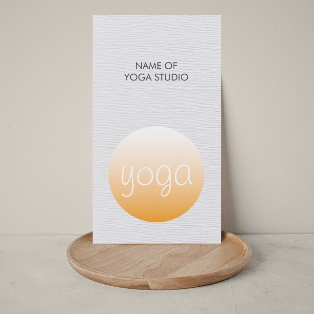 Carte De Visite Texture Élégant Moderne Blanc Professeur de Yoga O (Créateur téléchargé)