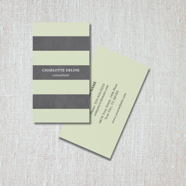 Carte De Visite Texture Élégant Moderne Gris Vert Consultant (Créateur téléchargé)