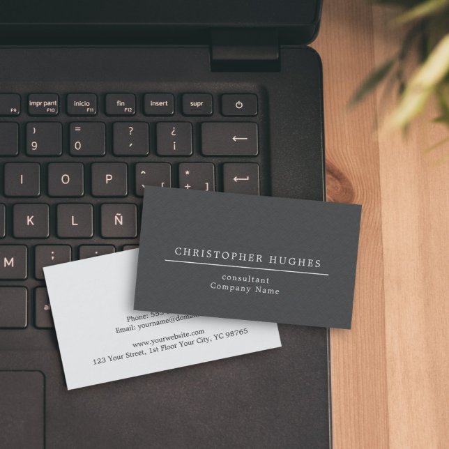 Carte De Visite Texture élégante Gris Blanc Ligne Procureur en dro (Créateur téléchargé)