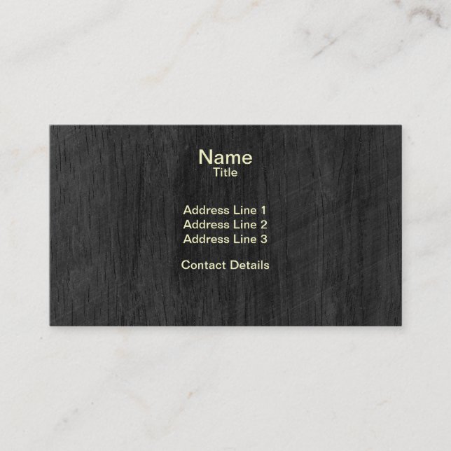 Carte De Visite Texture en bois noire (Devant)