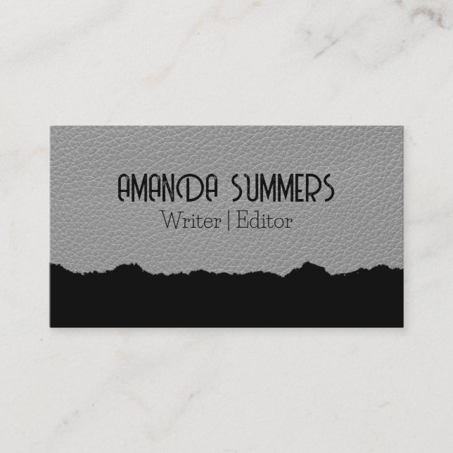 Carte De Visite Texture en cuir | Effet Torn (Devant)