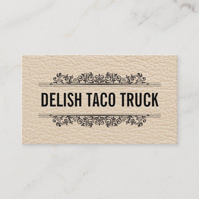 Carte De Visite Texture en cuir | Éléments d'organisation (Devant)