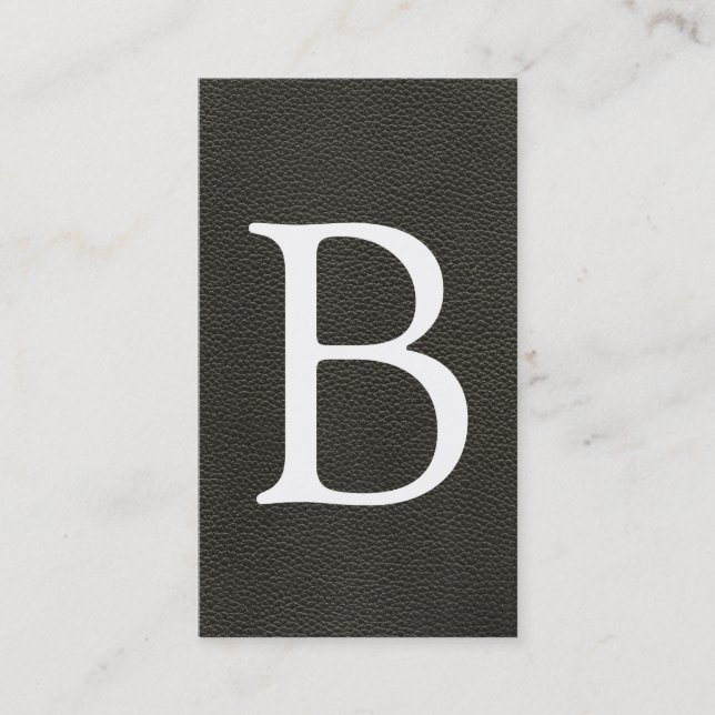 Carte De Visite Texture en cuir noire de Faux (Devant)