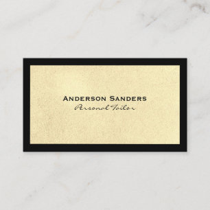 Carte De Visite Texture en or noir chic   Simple