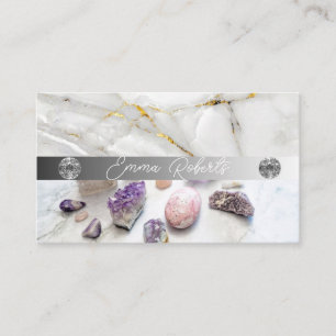 Carte De Visite Texture en quartz cristal d'Améthyste minéral