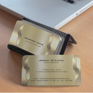 Carte De Visite Texture géométrique métal or