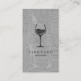 Carte De Visite Texture Gris avec verre à vin