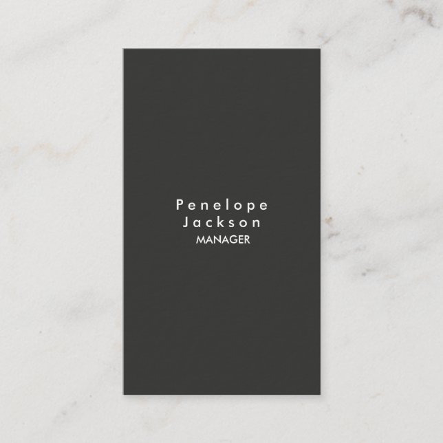 Carte De Visite Texture Gris Moderne Plain Professionnel Design (Devant)
