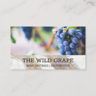 Carte De Visite Texture Marbre blanc  Raisins de vin