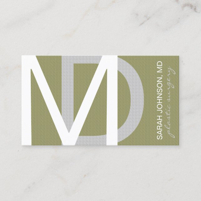 Carte De Visite Texturé Médicale Docteur CHOISIR COULEUR ARRIÈRE - (Devant)