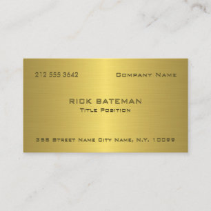 Carte De Visite Texture Métallique Or Moderne