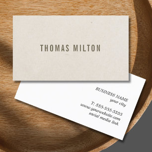 Carte De Visite Texture minimaliste beige Consultant Brun 