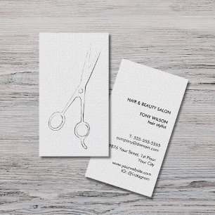 Carte De Visite Texture Minimaliste Ciseaux Blancs Noirs Coiffeur