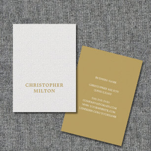 Carte De Visite Texture minimaliste élégant Consultant blanc marro