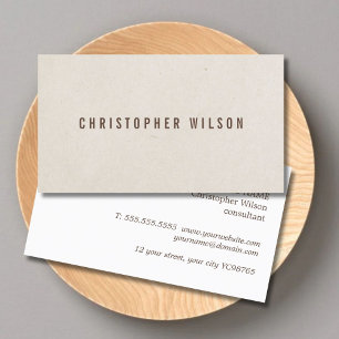 Carte De Visite Texture minimaliste élégante Beige Brown Consultan