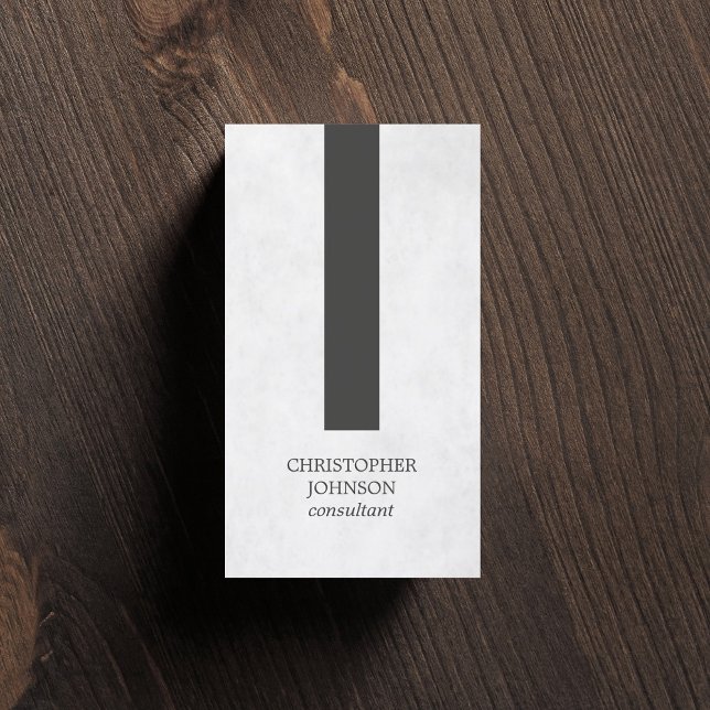 Carte De Visite Texture moderne et élégante Grey Stripe Consultant (Créateur téléchargé)