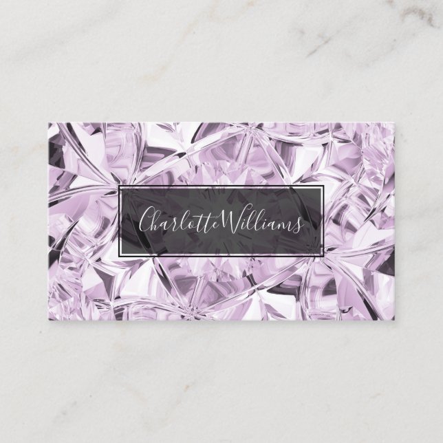Carte De Visite Texture moderne violet diamant tendance (Devant)